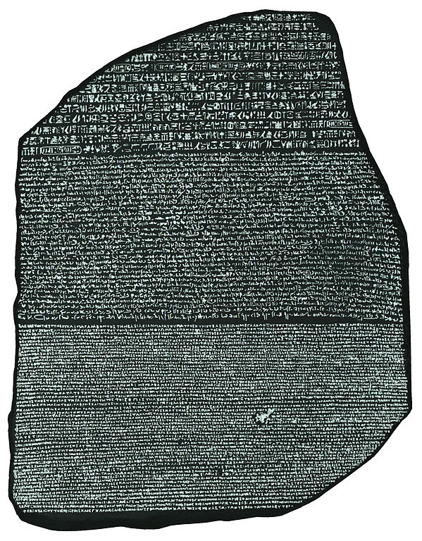 Descubrimientos arqueológicos: la piedra Rosetta.
