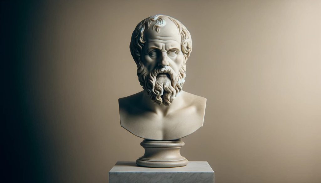 Busto clásico de Sócrates, filósofo griego antiguo
